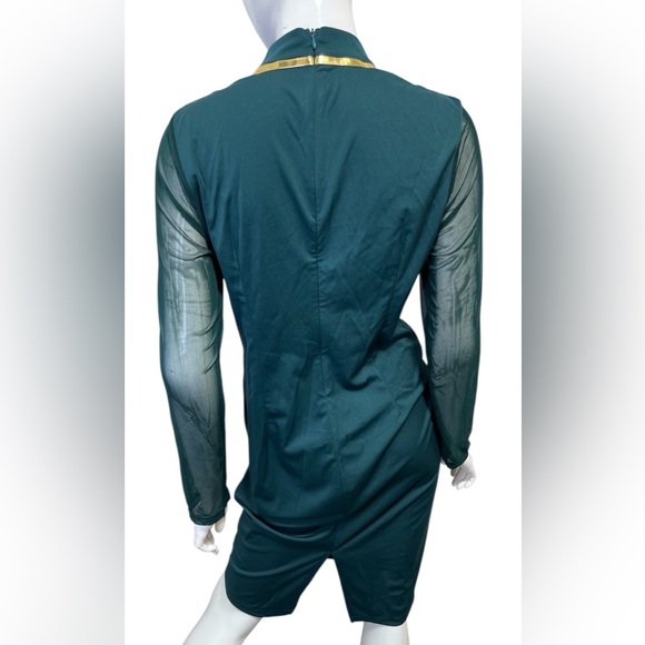 Teal and Gold Women's Dress Size L - Picture 3 of 5